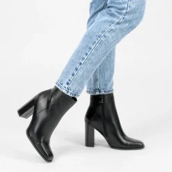 Bottines NOIR Femme Motif Uni Fermeture éclair