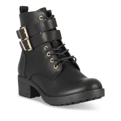 Bottines NOIR Femme Motif Uni A Enfiler
