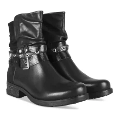Bottines NOIR Femme Motif Clouté Fermeture éclair