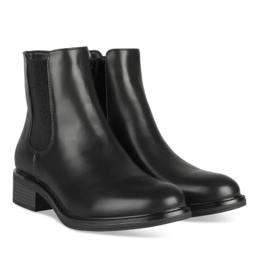 Bottines NOIR Femme Motif Uni A Enfiler