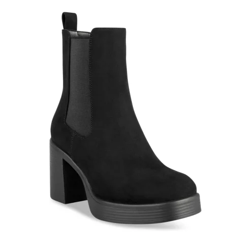 Bottines NOIR Femme Motif Uni Elastique