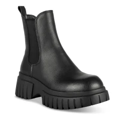 Bottines NOIR Femme Motif Uni Elastique