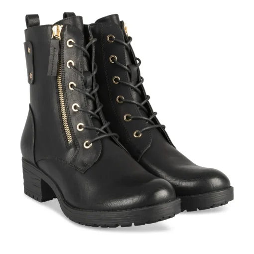 Bottines NOIR Femme Motif Uni A Enfiler
