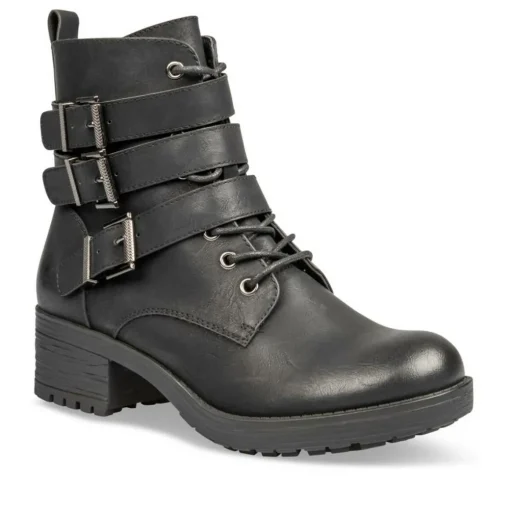 Bottines NOIR Femme Motif Uni Fermeture éclair