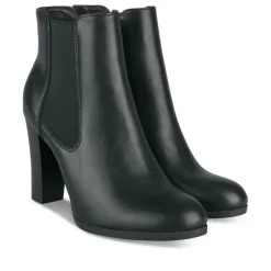 Bottines NOIR Femme Motif Uni Elastique