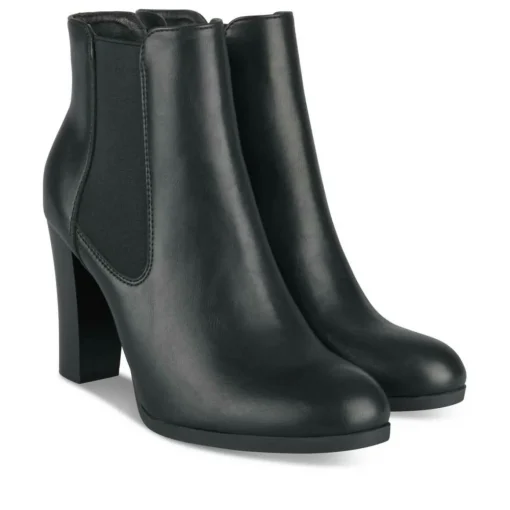 Bottines NOIR Femme Motif Uni Elastique