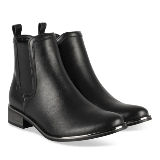 Bottines NOIR Femme Motif Uni Elastique