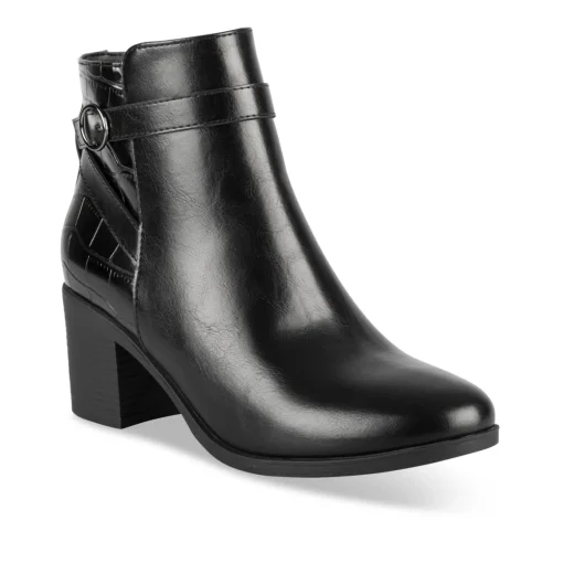 Bottines NOIR Femme Motif Uni Fermeture éclair