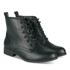 Bottines NOIR Femme Motif Uni Lacets