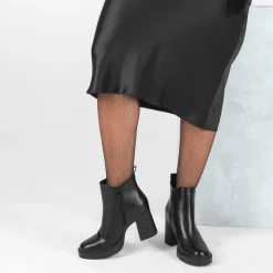 Bottines NOIR Femme Motif Uni Fermeture éclair