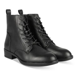 Bottines NOIR Femme Motif Uni Lacets
