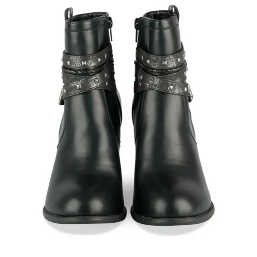 Bottines NOIR Femme Motif Clouté Fermeture éclair