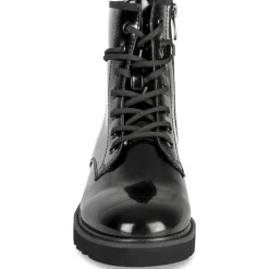Bottines NOIR Femme Motif Uni Lacets