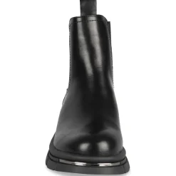 Bottines NOIR Femme Motif Uni A Enfiler