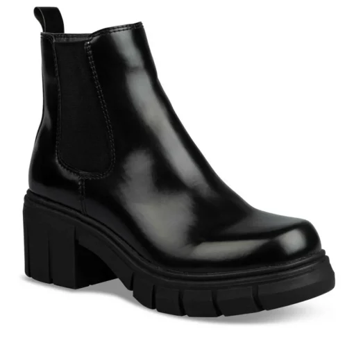 Bottines NOIR Femme Motif Vernis Elastique