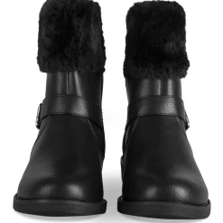 Bottines NOIR Femme Motif Fausse Fourrure Fermeture éclair