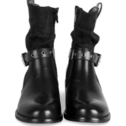 Bottines NOIR Femme Motif Uni Fermeture éclair