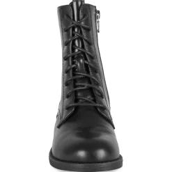 Bottines NOIR Femme Motif Uni Lacets