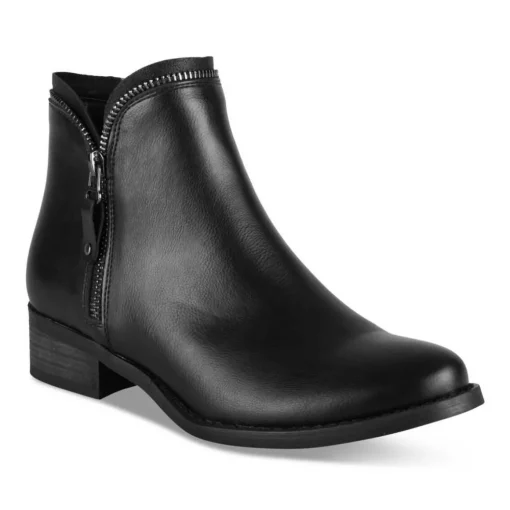 Bottines NOIR Femme Motif Uni Fermeture éclair