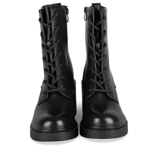 Bottines NOIR Femme Motif Uni Lacets