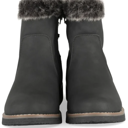 Bottines NOIR Femme Motif Fausse Fourrure Fermeture éclair