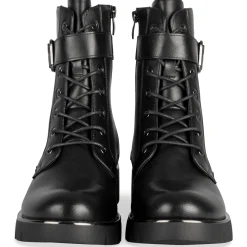 Bottines NOIR Femme Motif Uni Lacets
