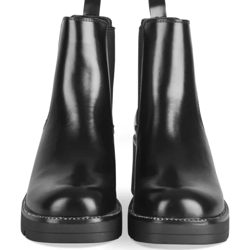 Bottines NOIR Femme Motif Uni Elastique