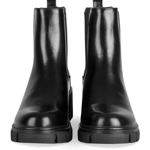 Bottines NOIR Femme Motif Uni Elastique
