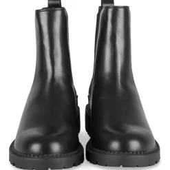 Bottines NOIR Femme Motif Uni Elastique