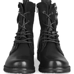 Bottines NOIR Femme Motif Uni Lacets