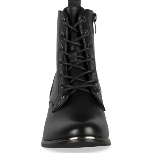 Bottines NOIR Femme Motif Uni Lacets
