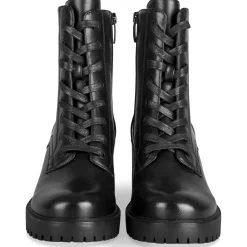 Bottines NOIR Femme Motif Uni Lacets