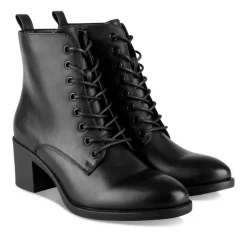 Bottines NOIR Femme Motif Uni Lacets