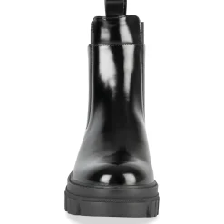 Bottines NOIR Femme Motif Uni A Enfiler