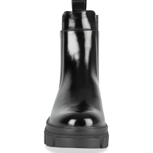 Bottines NOIR Femme Motif Uni A Enfiler