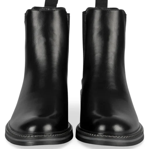 Bottines NOIR Femme Motif Uni Elastique
