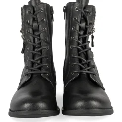 Bottines NOIR Femme Motif Uni Lacets