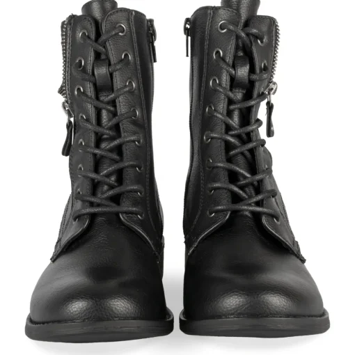 Bottines NOIR Femme Motif Uni Lacets