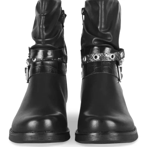 Bottines NOIR Femme Motif Clouté Fermeture éclair