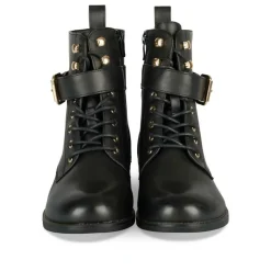 Bottines NOIR Femme Motif Uni Lacets