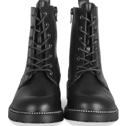 Bottines NOIR Femme Motif Uni Lacets
