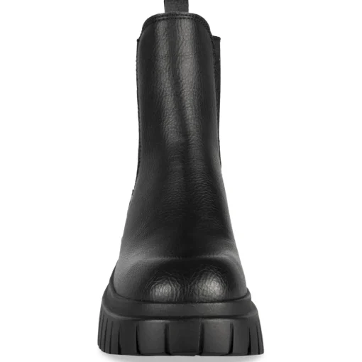 Bottines NOIR Femme Motif Uni Elastique