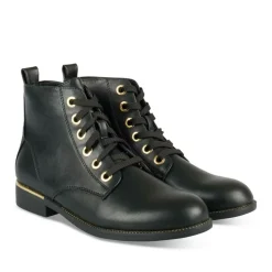 Bottines NOIR Femme Motif Uni Lacets