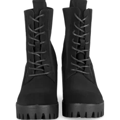 Bottines NOIR Femme Motif Uni Lacets