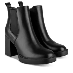 Bottines NOIR Femme Motif Uni Fermeture éclair