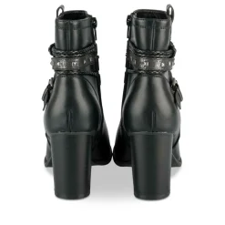 Bottines NOIR Femme Motif Clouté Fermeture éclair