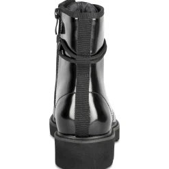 Bottines NOIR Femme Motif Uni Lacets