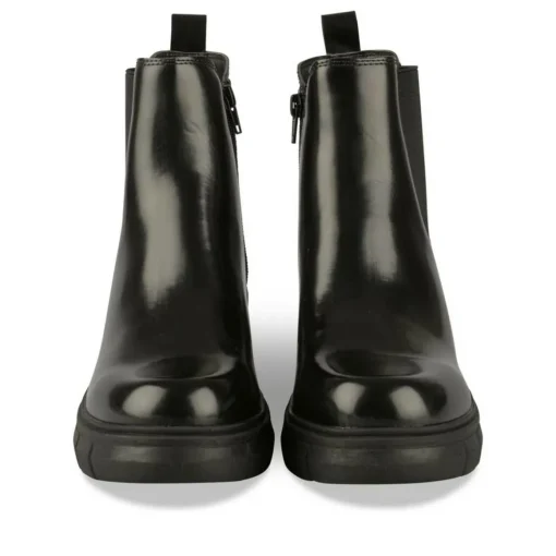 Bottines NOIR Femme Motif Vernis Elastique