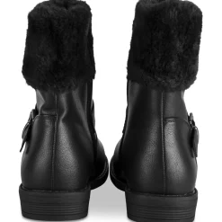 Bottines NOIR Femme Motif Fausse Fourrure Fermeture éclair