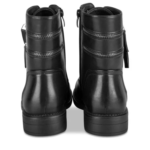 Bottines NOIR Femme Motif Uni Lacets